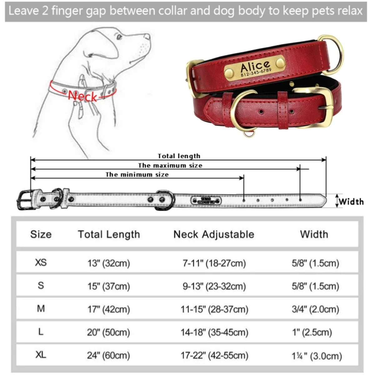 Personalized Leather Dog Collar