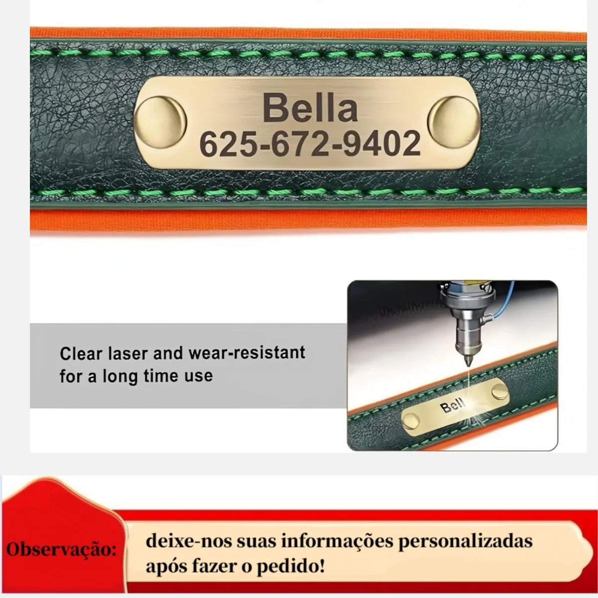 Personalized Leather Dog Collar