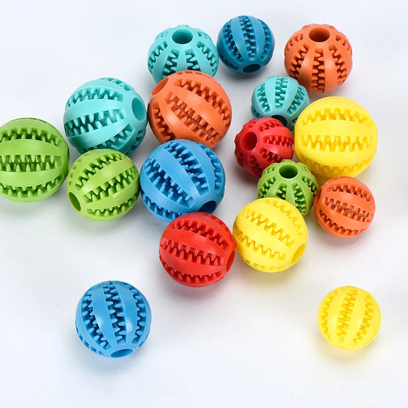 Interactive Dog Chew Ball – Tooth Cleaning, Treat Dispensing Rubber Toy