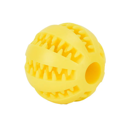 Interactive Dog Chew Ball – Tooth Cleaning, Treat Dispensing Rubber Toy