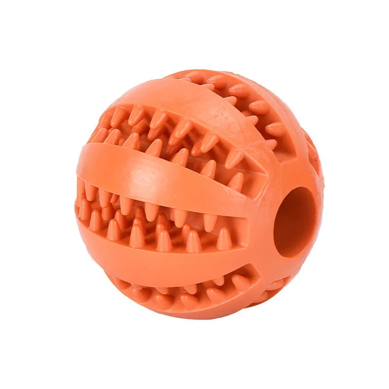 Interactive Dog Chew Ball – Tooth Cleaning, Treat Dispensing Rubber Toy