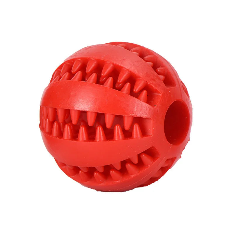 Interactive Dog Chew Ball – Tooth Cleaning, Treat Dispensing Rubber Toy