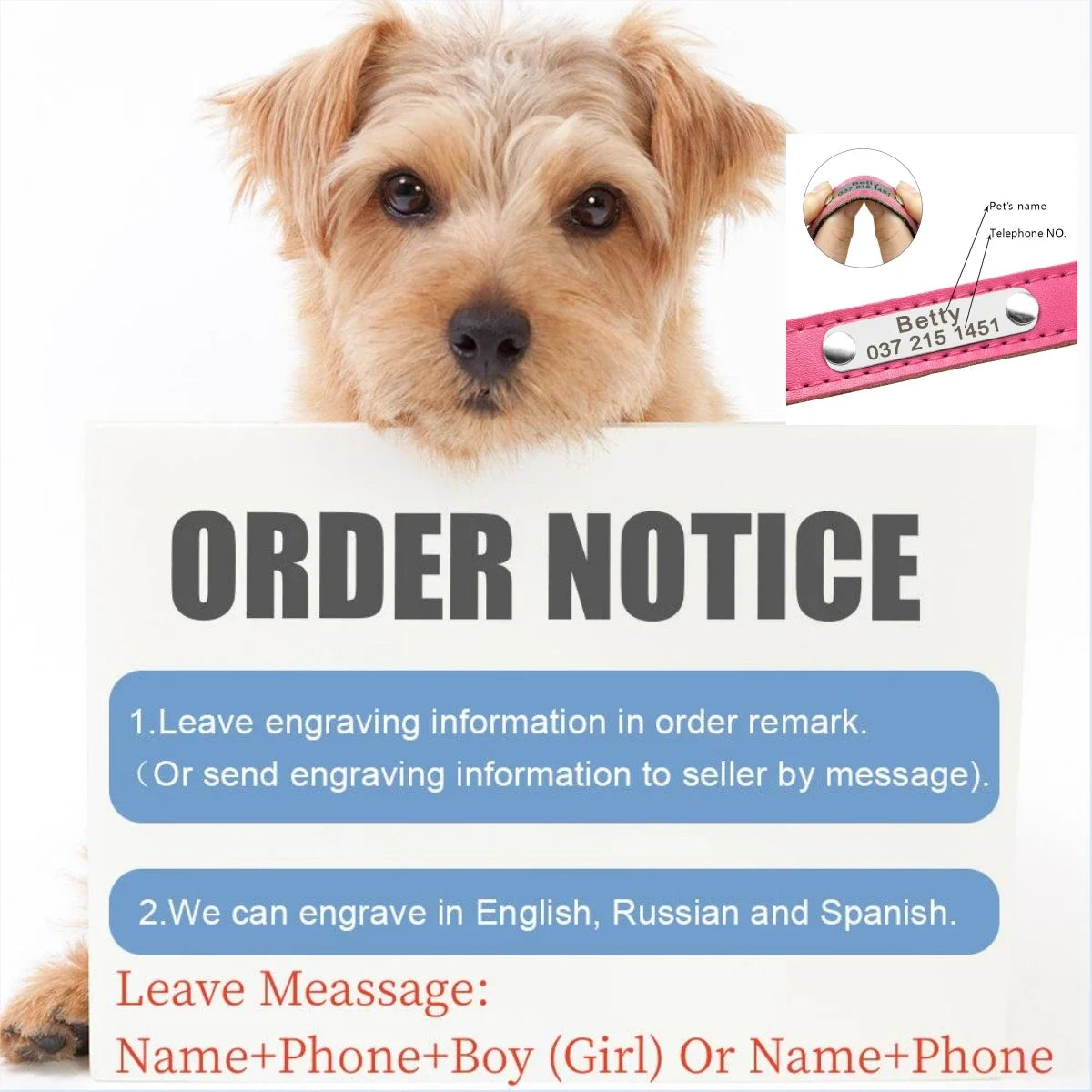 Personalized Leather Dog Collar