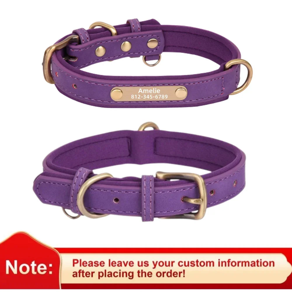 Personalized Leather Dog Collar