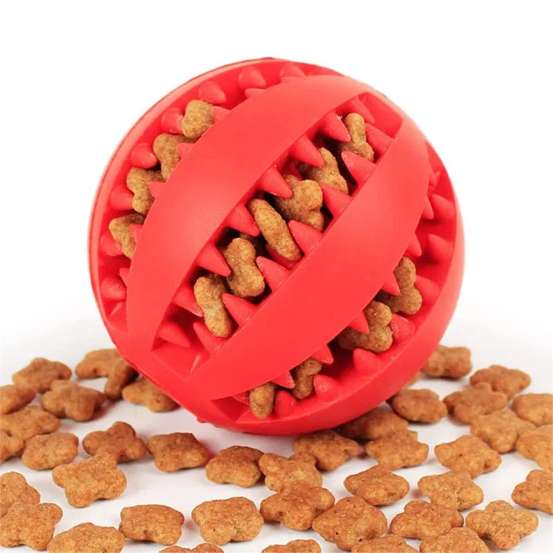 Interactive Dog Chew Ball – Tooth Cleaning, Treat Dispensing Rubber Toy