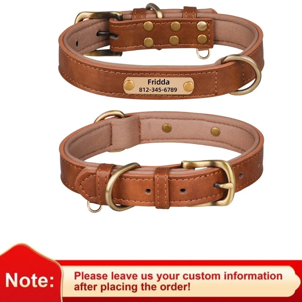 Personalized Leather Dog Collar