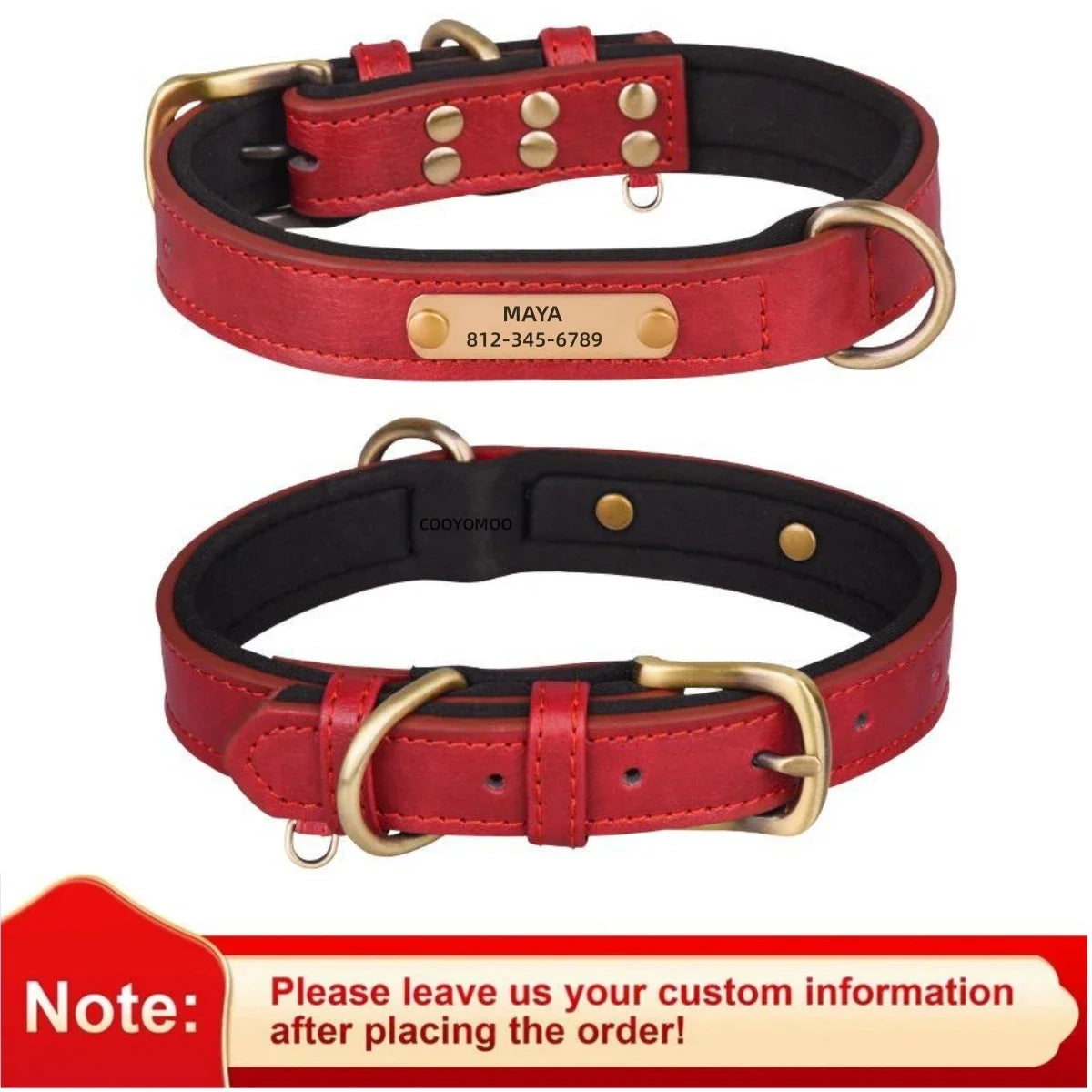 Personalized Leather Dog Collar
