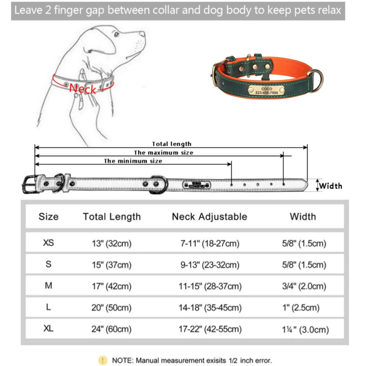 Personalized Leather Dog Collar