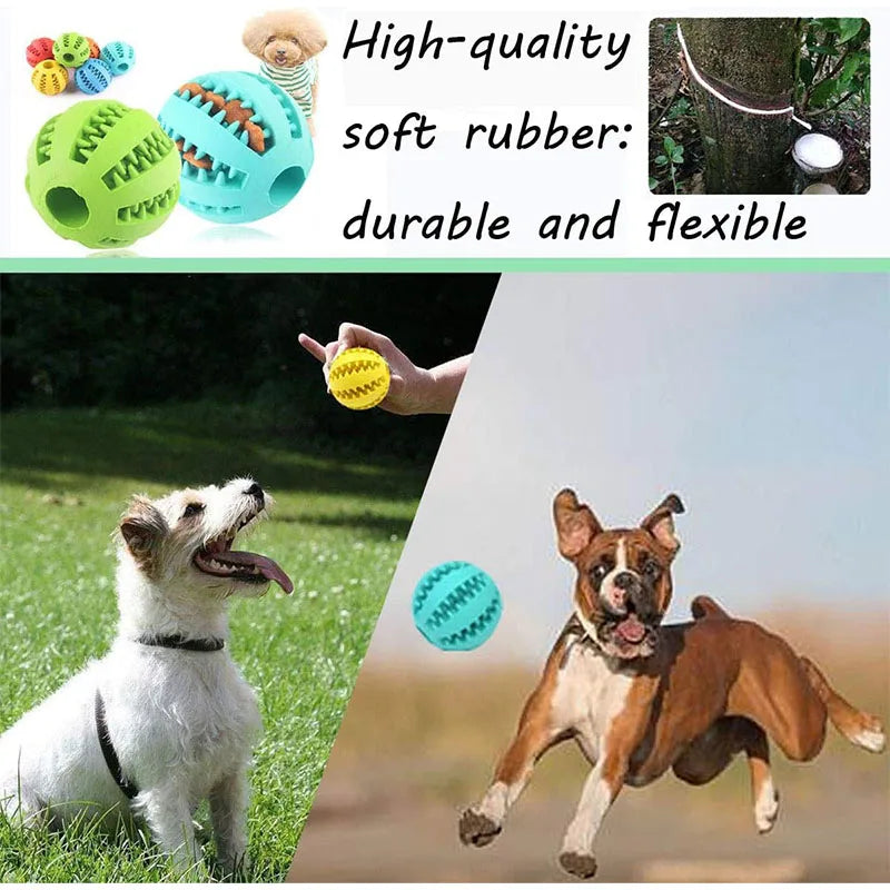 Interactive Dog Chew Ball – Tooth Cleaning, Treat Dispensing Rubber Toy