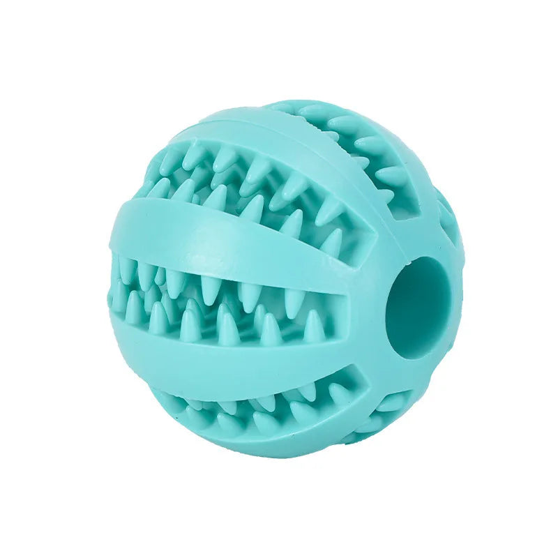 Interactive Dog Chew Ball – Tooth Cleaning, Treat Dispensing Rubber Toy
